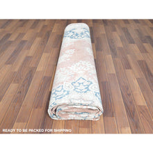 Load image into Gallery viewer, 10&#39;1&quot;x14&#39;2&quot; Hand Knotted, Almond Brown, Vintage Persian Kerman, Distressed Look, Worn Wool, Cropped Thin, Oriental Rug FWR370350