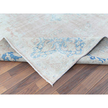 Load image into Gallery viewer, 9&#39;9&quot;x13&#39;3&quot; Distressed Look, Worn Wool, Shaved Down, Hand Knotted, Soft Pink, Vintage Persian Kerman, Oriental Rug FWR370410