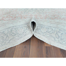 Load image into Gallery viewer, 9&#39;8&quot;x12&#39;10&quot; Worn Wool, Sheared Low, Hand Knotted, Ivory, Vintage Persian Kerman, Distressed Look, Oriental Rug FWR370770