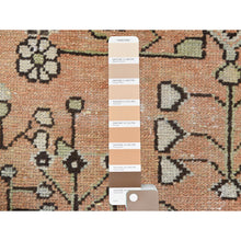 Load image into Gallery viewer, 3&#39;3&quot;x9&#39;4&quot; Apricot Color, Vintage Persian Bibikabad Cropped Thin, Distressed Look Worn Wool Hand Knotted, Wide Runner Oriental Rug FWR371220