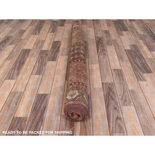 Load image into Gallery viewer, 4&#39;9&quot;x7&#39;4&quot; Brown, Hand Knotted Vintage Persian Bakhtiar with Garden Block Design, Sheared Low Distressed Look Worn Wool, Oriental Rug FWR371430