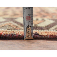 Load image into Gallery viewer, 4&#39;9&quot;x7&#39;4&quot; Brown, Hand Knotted Vintage Persian Bakhtiar with Garden Block Design, Sheared Low Distressed Look Worn Wool, Oriental Rug FWR371430