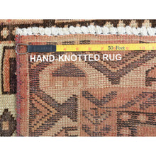 Load image into Gallery viewer, 4&#39;9&quot;x7&#39;4&quot; Brown, Hand Knotted Vintage Persian Bakhtiar with Garden Block Design, Sheared Low Distressed Look Worn Wool, Oriental Rug FWR371430