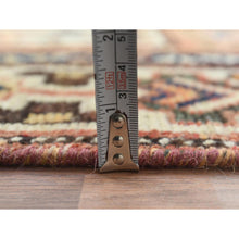 Load image into Gallery viewer, 4&#39;10&quot;x11&#39;7&quot; Hazelnut Brown, Vintage Persian Bakhtiar with Garden Block Design, Cropped Thin Distressed Look Worn Wool Hand Knotted, Wide Runner Oriental Rug FWR371508