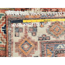 Load image into Gallery viewer, 4&#39;10&quot;x11&#39;7&quot; Hazelnut Brown, Vintage Persian Bakhtiar with Garden Block Design, Cropped Thin Distressed Look Worn Wool Hand Knotted, Wide Runner Oriental Rug FWR371508