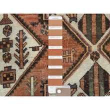 Load image into Gallery viewer, 5&#39;3&quot;x10&#39;10&quot; Hazelnut Brown, Distressed Look Worn Wool Hand Knotted, Vintage Persian Bakhtiar Sheared Low, Wide Runner Oriental Rug FWR371514