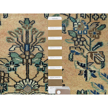 Load image into Gallery viewer, 3&#39;5&quot;x10&#39;1&quot; Vanilla Cream, Vintage Persian Lilahan Cropped Thin, Distressed Look Worn Wool Hand Knotted, Wide Runner Oriental Rug FWR371664