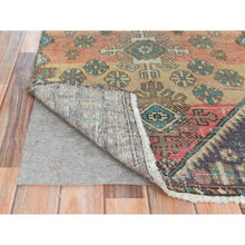 Load image into Gallery viewer, 2&#39;7&quot;x8&#39;9&quot; Sunset Colors Distressed Look Worn Wool Hand Knotted, Vintage Persian Bakhtiar Sheared Low, Narrow Runner Oriental Rug FWR371766