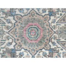 Load image into Gallery viewer, 9&#39;5&quot;x12&#39;6&quot; Beige Hand Knotted Cropped Thin, Worn Wool Sheared Low Shabby Chic Distressed Look Vintage Persian Tabriz Oriental Rug FWR371808