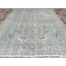 Load image into Gallery viewer, 8&#39;3&quot;x11&#39; Peach Color Vintage Persian Tabriz Worn Wool, Sheared Low Distressed Look, Shabby Chic Hand Knotted Oriental Rug FWR371856
