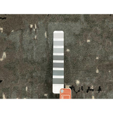 Load image into Gallery viewer, 4&#39;x12&#39; Hand Knotted Taupe Abstract Design Wool and Silk Wide Runner Hi-Low Pile Oriental Rug FWR372204
