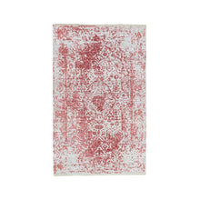 Load image into Gallery viewer, 3&#39;x5&#39; Wool And Pure Silk Pink Broken Persian Design Hand Knotted Oriental Rug FWR372258