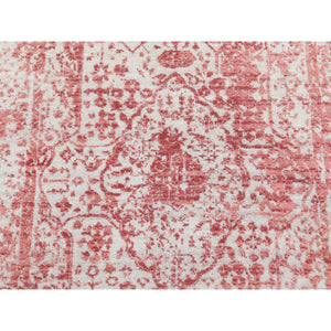 3'x5' Wool And Pure Silk Pink Broken Persian Design Hand Knotted Oriental Rug FWR372258