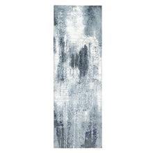 Load image into Gallery viewer, 2&#39;7&quot;x7&#39;10&quot; Gray-Ivory Hand Knotted Abstract Design Wool and Silk Oriental Runner Rug FWR372282