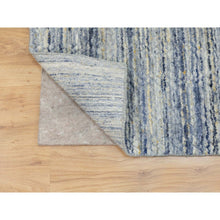 Load image into Gallery viewer, 2&#39;5&quot;x10&#39; Hand Loomed Organic Wool Gray Variegated Textured Design Transitional Oriental Runner Rug FWR372294