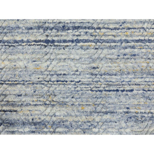 2'5"x10' Hand Loomed Organic Wool Gray Variegated Textured Design Transitional Oriental Runner Rug FWR372294