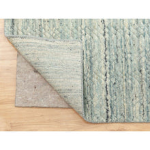 Load image into Gallery viewer, 11&#39;10&quot;x11&#39;10&quot; Seafoam Green Hand Loomed Variegated Textured Design Organic Wool Transitional Oriental Square Rug FWR372312