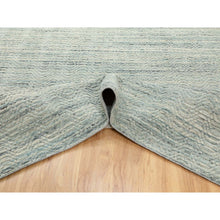 Load image into Gallery viewer, 11&#39;10&quot;x11&#39;10&quot; Seafoam Green Hand Loomed Variegated Textured Design Organic Wool Transitional Oriental Square Rug FWR372312