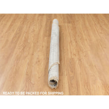 Load image into Gallery viewer, 6&#39;x6&#39; Round Grey Broken Persian Design Wool And Pure Silk Hand Knotted Oriental Rug FWR372324