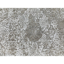 Load image into Gallery viewer, 6&#39;x9&#39; Grey Broken Persian Design Wool And Pure Silk Hand Knotted Oriental Rug FWR372342