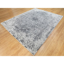 Load image into Gallery viewer, 8&#39;x10&#39;1&quot; Hand Knotted Grey Broken Persian Design Wool And Pure Silk Oriental Rug FWR372348