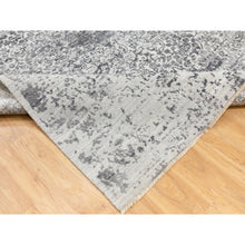 Load image into Gallery viewer, 8&#39;x10&#39;1&quot; Hand Knotted Grey Broken Persian Design Wool And Pure Silk Oriental Rug FWR372348