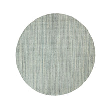 Load image into Gallery viewer, 10&#39;x10&#39; Seafoam Green Hand Loomed Variegated Textured Design Organic Wool Transitional Oriental Round Rug FWR372372