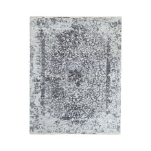 Load image into Gallery viewer, 5&#39;3&quot;x7&#39; Wool And Pure Silk Grey Broken Persian Design Hand Knotted Oriental Rug FWR372408