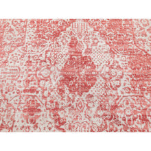 Load image into Gallery viewer, 6&#39;x9&#39;2&quot; Hand Knotted Pink Broken Persian Design Wool And Pure Silk Oriental Rug FWR372414