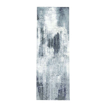 Load image into Gallery viewer, 2&#39;5&quot;x8&#39; Charcoal Black Abstract Design Wool and Silk Hand Knotted Oriental Runner Rug FWR372420