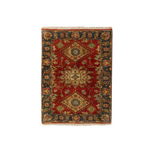 Load image into Gallery viewer, 2&#39;1&quot;x3&#39; Red Hand Knotted Karajeh Design Pure Wool Oriental Rug FWR372540