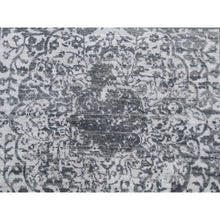 Load image into Gallery viewer, 6&#39;1&quot;x9&#39;2&quot; Grey Broken Persian Design Wool And Pure Silk Hand Knotted Oriental Rug FWR372564