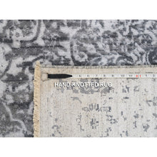 Load image into Gallery viewer, 6&#39;1&quot;x9&#39;2&quot; Grey Broken Persian Design Wool And Pure Silk Hand Knotted Oriental Rug FWR372564