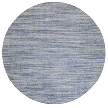 Load image into Gallery viewer, 12&#39;x12&#39; Silver-Blue Hand Loomed Variegated Textured Design Organic Wool Transitional Oriental Round Rug FWR372594