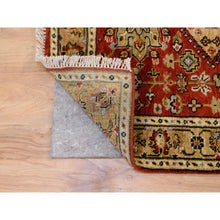 Load image into Gallery viewer, 3&#39;x5&#39; Red Pure Wool Karajeh Design Hand Knotted Oriental Rug FWR372654