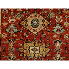Load image into Gallery viewer, 3&#39;x5&#39; Red Pure Wool Karajeh Design Hand Knotted Oriental Rug FWR372654