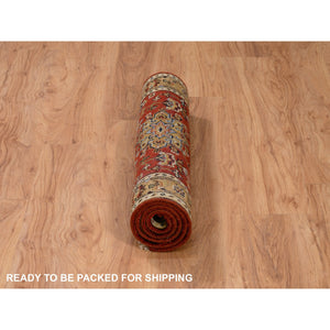 3'x5' Red Pure Wool Karajeh Design Hand Knotted Oriental Rug FWR372654