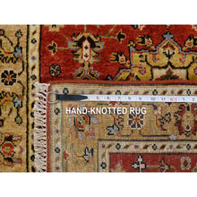Load image into Gallery viewer, 3&#39;x5&#39; Red Pure Wool Karajeh Design Hand Knotted Oriental Rug FWR372654