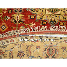 Load image into Gallery viewer, 7&#39;9&quot;x7&#39;9&quot; Red Karajeh Design Hand Knotted Pure Wool Oriental Round Rug FWR372792