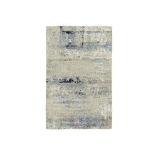 Load image into Gallery viewer, 3&#39;x5&#39; Ivory Abstract Design Wool And Silk Hand Knotted Oriental Rug FWR373002