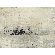 Load image into Gallery viewer, 3&#39;x5&#39; Ivory Abstract Design Wool And Silk Hand Knotted Oriental Rug FWR373002