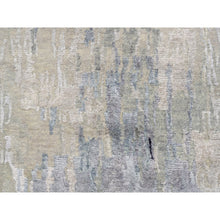 Load image into Gallery viewer, 2&#39;7&quot;x17&#39;8&quot; Gray Wool and Silk Modern Abstract Design Hand Knotted XL Runner Oriental Rug FWR373062