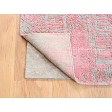 Load image into Gallery viewer, 7&#39;10&quot;x10&#39;1&quot; Pink Tone On Tone Wool And Plant Based Silk Erased Transitional Modern Design Jacquard Hand Loomed Oriental Rug FWR373542