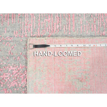 Load image into Gallery viewer, 7&#39;10&quot;x10&#39;1&quot; Pink Tone On Tone Wool And Plant Based Silk Erased Transitional Modern Design Jacquard Hand Loomed Oriental Rug FWR373542