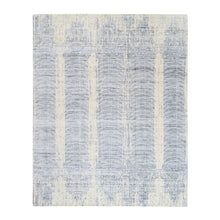Load image into Gallery viewer, 8&#39;1&quot;x9&#39;10&quot; Gray Jacquard Hand Loomed Tone On Tone Transitional Erased Design Wool And Plant Based Silk Oriental Rug FWR373548