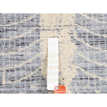 Load image into Gallery viewer, 8&#39;1&quot;x9&#39;10&quot; Gray Jacquard Hand Loomed Tone On Tone Transitional Erased Design Wool And Plant Based Silk Oriental Rug FWR373548