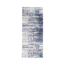 Load image into Gallery viewer, 2&#39;5&quot;x6&#39;1&quot; Blue Abstract With Mosaic Design Wool And Silk Hand Knotted Oriental Runner Rug FWR373578