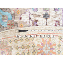 Load image into Gallery viewer, 12&#39;2&quot;x12&#39;2&quot; Colorful Silk With Textured Wool Tabriz Vase And Flower Design Hand Knotted Oriental Round Rug FWR373644