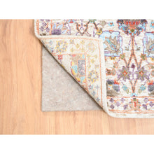 Load image into Gallery viewer, 2&#39;6&quot;x16&#39;1&quot; Colorful Silk With Textured Wool Tabriz Vase With Flower Design Hand Knotted Oriental XL Runner Rug FWR373728