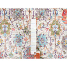 Load image into Gallery viewer, 2&#39;6&quot;x16&#39;1&quot; Colorful Silk With Textured Wool Tabriz Vase With Flower Design Hand Knotted Oriental XL Runner Rug FWR373728